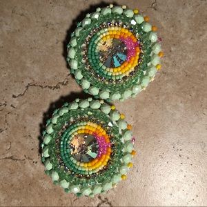 Native American Hand Beaded Earrings